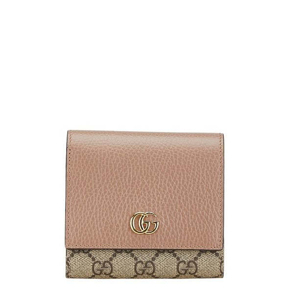 Gucci GG Supreme GG Trifold Wallet Beige Leather s - Picture 1 of 8